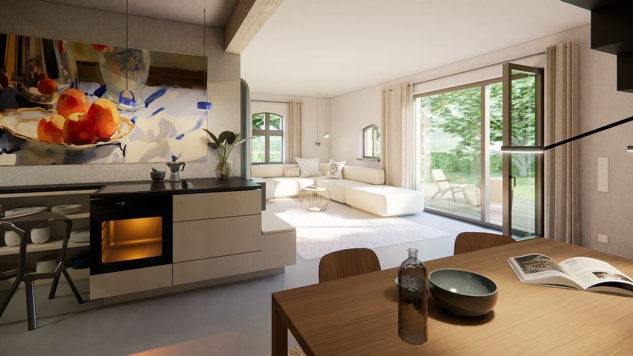 Vakantiewoningen in het historische koetshuis – Visualisierung Wohnung A