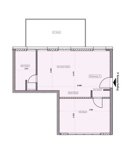Hochwertige 2-Zimmer Wohnung von Privat in ruhiger 1A Lage – Grundriss Wohnung