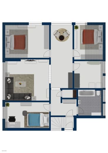 Apartment building in an excellent location with conservatory, 4 garages + building plot for 4 apartments – Grundriss 1. OG rechts