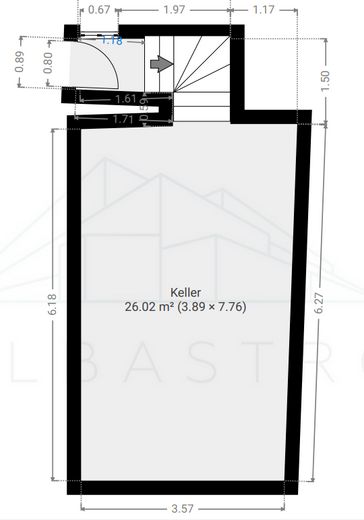 Helle 3-Zimmer-Wohnung mit Keller in Niemegk zu vermieten – KG grundriss.