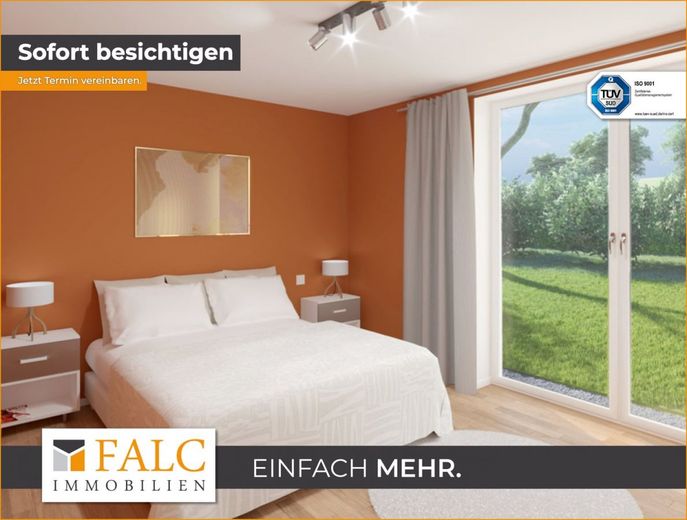 Charmante Erdgeschosswohnung mit Gartenanteil - Erstbezug! – Einrichtungsbeispiel Schlafzimmer