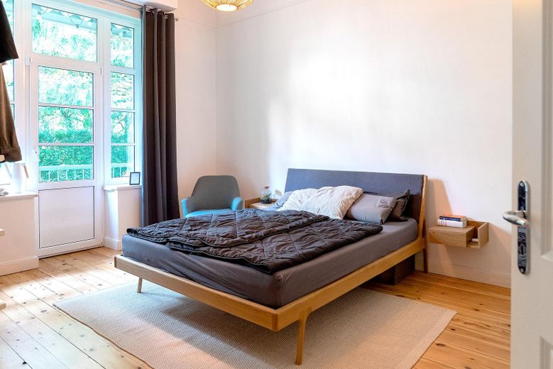 bijou ancien rénové directement au Hammer Park – Schlafzimmer
