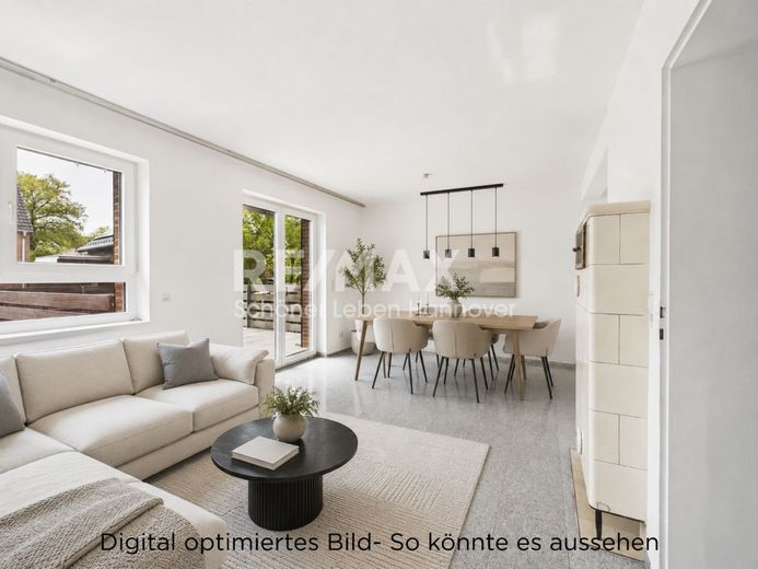 Mehr Platz als erwartet, modernisierte DHH, mit wohnlich ausgebautem Keller mit  eigenem Eingang. – Dieses Bild wurde KI optimiert