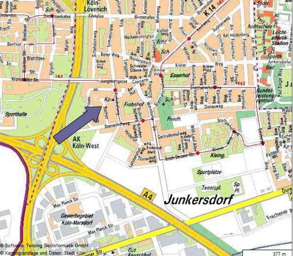 ein Immobilienjuwel in Junkersdorf – Stadtplan