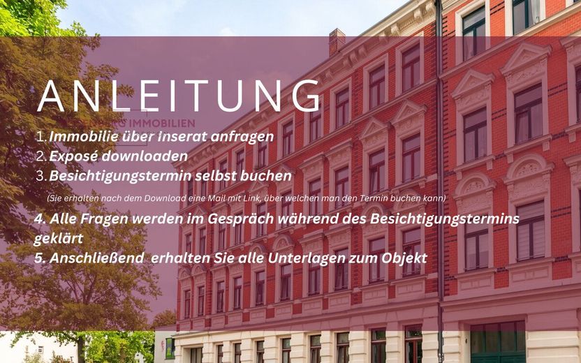 *BEZUGSFREI* Denkmalgeschützte 2-Zimmer Wohnung in Leipzig Alt-West – mmobilie in Leipzig zu verkaufen _ 2 Raumwohnung _ Rosenberg Immobilien _ Anleitung