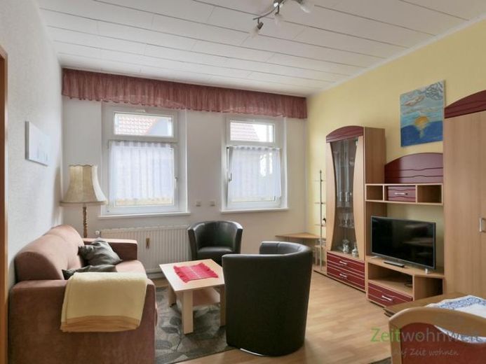 (EF1342_M) Halle: Kanena-Bruckdorf, preiswerte möblierte Wohnung mit Terrasse, ruhige Seitenstraße, WLAN inkl. – Foto 1