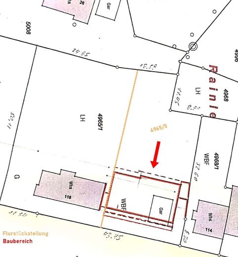 *GENEHMIGT* Neubauvorhaben: 6-Familienhaus in der Nähe des KI-Zentrums! - FALC Immobilien Heilbronn – Aktuelle Flurstücksteilung