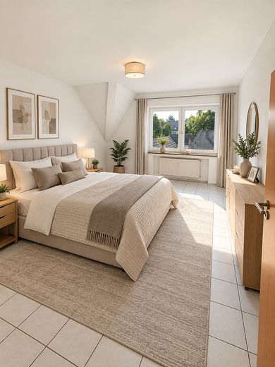 Über den Dächern von Langenfeld – 3 Zimmer mit Balkon & Einbauküche – Schlafzimmer 1 Ki Bild