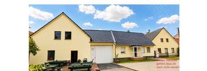 4‑Seiten‑Hof 8200 m², Teilfinanzierung mögl. Berlin-nah, für Pferde, Mehrgeneration, Gewerbe; Café – Strassenansicht. Rechts unren.
