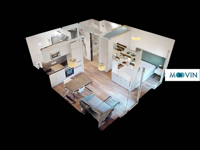 URBAN BASE: Vollmöbliertes 1-Zimmer-Apartment mit EBK, ALL-IN-MIETE, UVM. im Wiesbadener Stadtzentrum – 3D-Grundriss