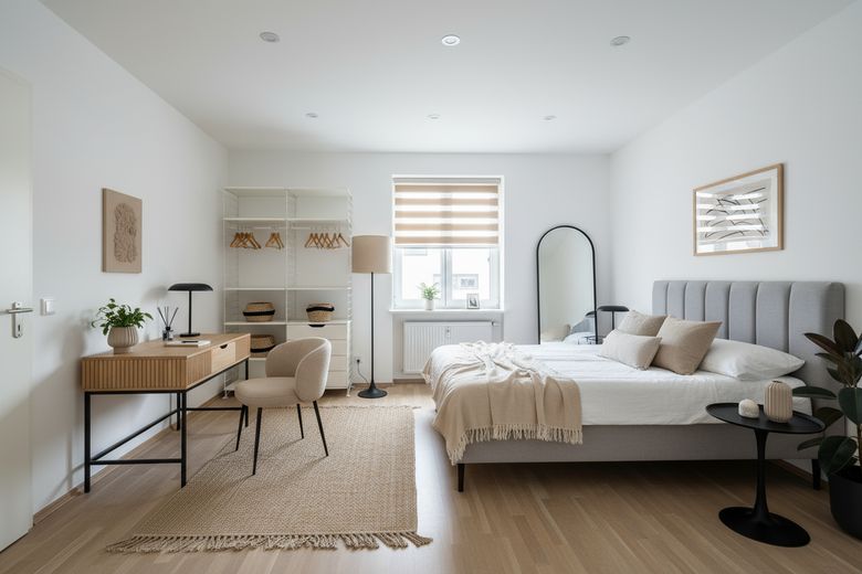Möbliertes Schlafzimmer