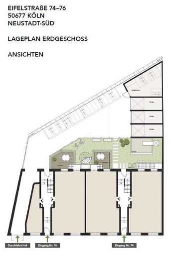 Neustadt-Süd - Citywohnung am Volksgarten - modernisiert - – Lageplan Hofseite