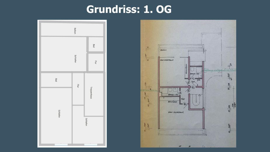 Doppelhaushälfte auf 531 m² Grundstück – vielseitig nutzbar & ruhig gelegen – Grundriss Obergeschoss