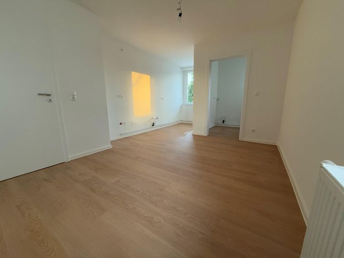 Sanierte 3-Zimmer-Wohnung mit Dachboden, Stellplatz und Gartenanteil – Küche unmöbliert