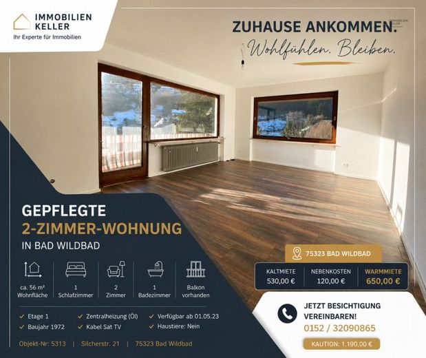 Ruhige Renovierte 2 Zimmer Wohnung – Ansicht