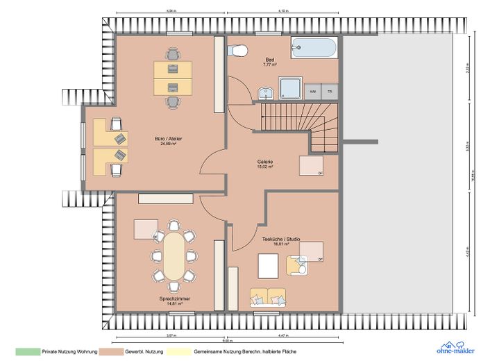 Repräsentatives Musterhaus mit großzügiger Betriebsleiterwohnung & gemütlichen Garten – Dachgeschoss
