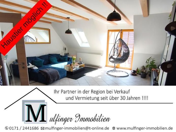 4 Zi. Wohnung in DG / Galerie mit Garten (auf Wunsch), Balkon und Garage in Höchstadt OT – Titelbild