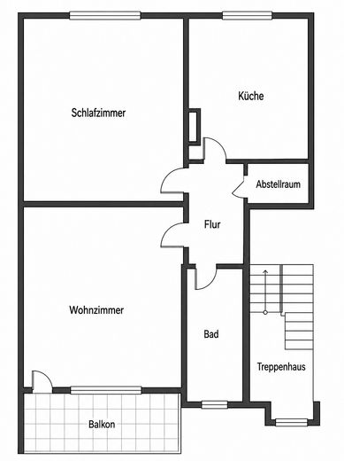 Neu sanierte 2-Zimmer-Wohnung mit Balkon in Oberhausen – Grundriss