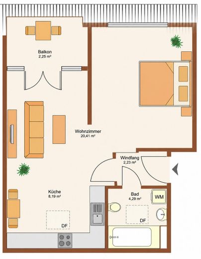 Moderno appartamento monolocale con balcone, cucina componibile e accesso senza gradini – Foto 10