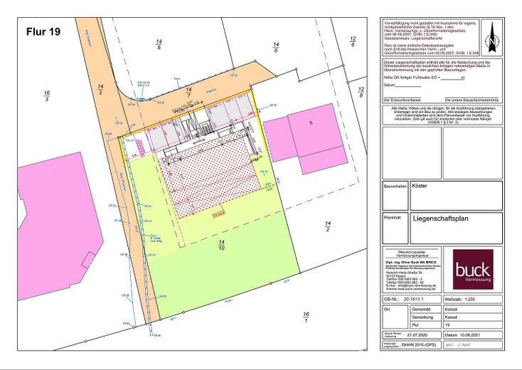 Flächenplan Baugenehmigung