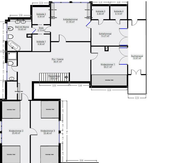 Habiter et travailler de manière représentative à un niveau élevé // avec licence commerciale ou activité libérale – Grundriss DG