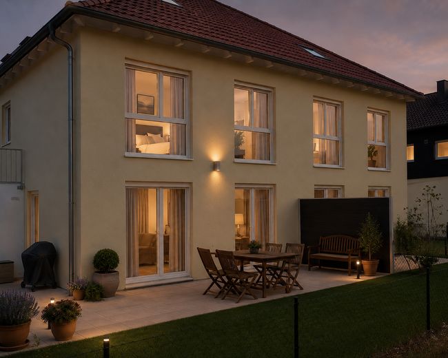 Casa bifamiliare, classe energetica A+, pompa di calore, ottime condizioni, vista aperta a ovest – Garten West