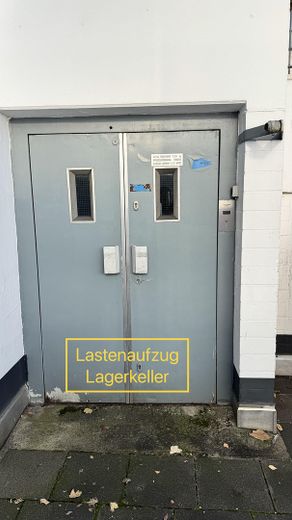 Gewerbefläche im Erdgeschoss mit Lagerkeller (provisionsfrei) – Lastenaufzug Lager
