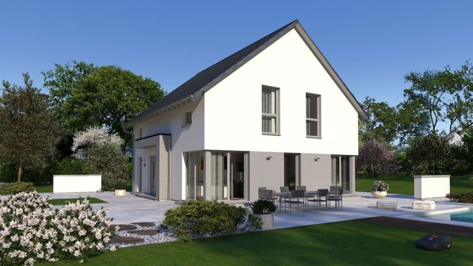 DAS LICHTDURCHFLUTETE KUBUS-HAUS – Ansicht Garten