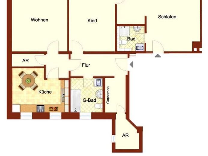 Großzügige 3-Zimmerwohnung mit Wohnküche und zwei Bädern in zentraler Lage! – Foto 1