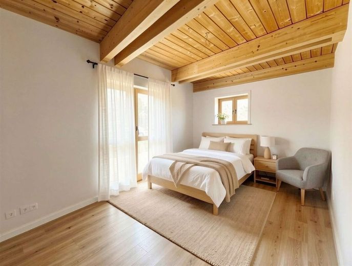 Hochwertige Baukunst &amp; nachhaltige Ausstattung - ein Zuhause mit Zukunft – Schlafen 1 EG - (KI generiert)