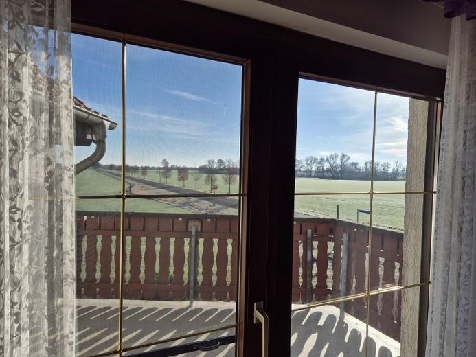 Haus mit Garten und Pool, unweit von Jessen/E. und Holzdorf-Ost – Blick vom Balkonzimmer