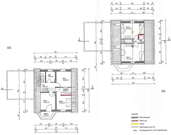 Grundriss OG und DG