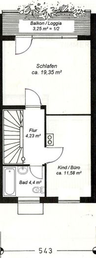 encantadora casa adosada en Gröbenzell, 4 hab., año de construcción 1968, saneada en 2013, – Grundriss OG