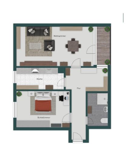 Erstbezug nach Sanierung: Helle 2,5-Zimmer-Wohnung mit Weitblick, Aufzug & TG in Heusenstamm – Grundriss 2,5-Zi, 11. OG