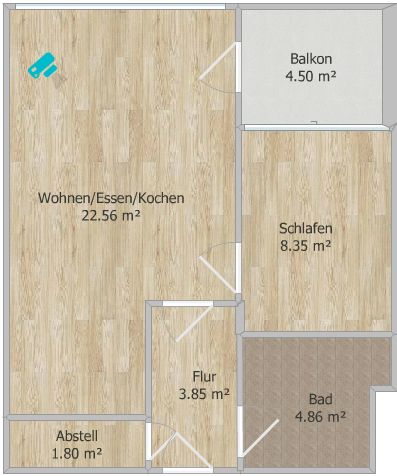 Kernsanierte 2-Zimmer-Wohnung mit Balkon | ideal für Eigennutzer und Kapitalanleger – Grundriss