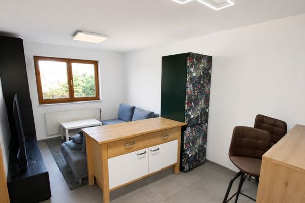 Tranquillo appartamento di 2 locali con posto auto, cantina e giardino condominiale