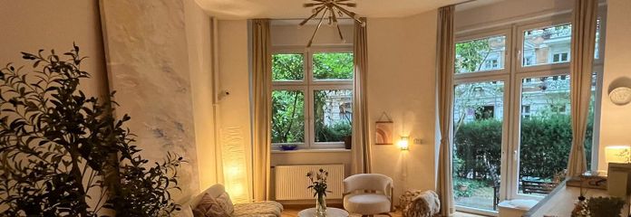 Appartement ancien élégant avec grand jardin privé, meublé, à Berlin-Friedenau