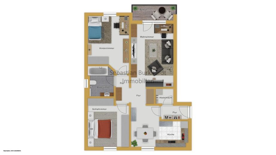 *** vermietete 3-Raum Wohnung mit Balkon und Stellplatz – Erdgeschoss