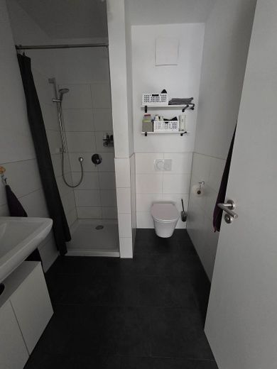 Moderne 2-Zimmer-Wohnung mit Balkon & Loggia, EBK und Stellplatz in Hannover-Anderten – Modernes Duschbad