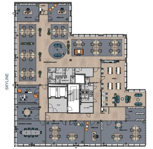 ATIK: Attraktive Büroflächen mitten in Frankfurt - provisionsfrei – 3. OG - 888 m² - Musterplanung