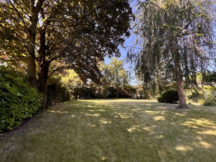 Heller 5-Zimmer-Bungalow mit Kamin, großem Garten & Doppelgarage | Stadtgrenze Hamburg – Garten