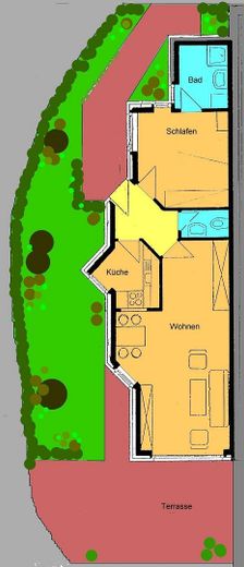 Exklusive, möblierte, ebenerdige Wohnung! Ruhige Toplage Münster-Nord-Wilkinghege – Grundriss