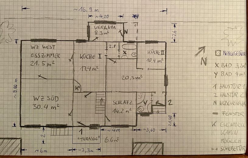 Haus mit Baugrundstück in Top Ortslage – Grundriss EG