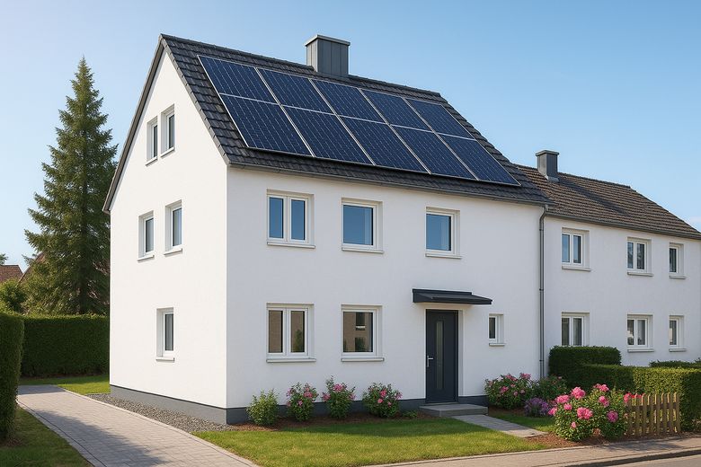 Außenansicht Dach mit PV