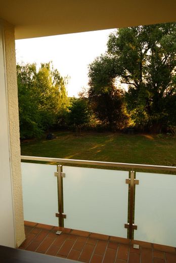 Wohnen im Grünen - Ihr Zuhause mit Balkon und 3 Zimmern – Blick vom Balkon ins Grüne