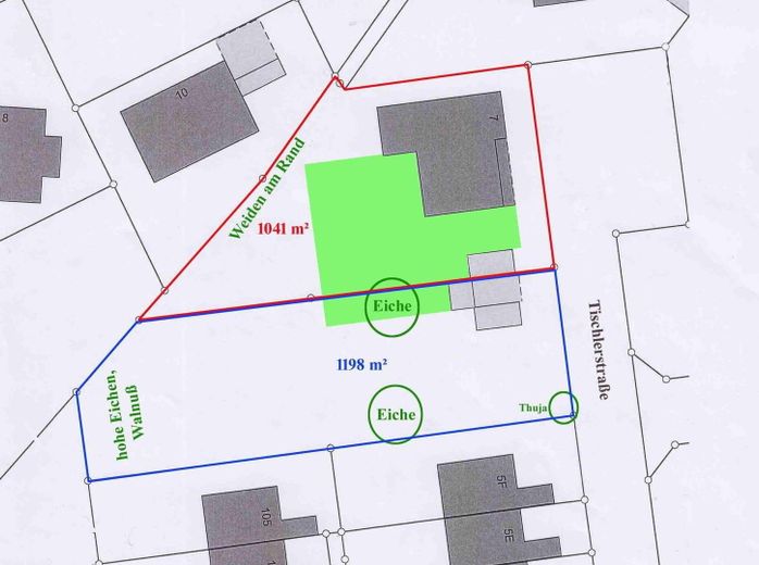 Lageplan Grundstück, Bauland