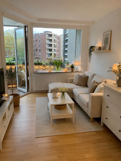 zentral gelegenes 1 Zimmer Appartement mit Balkon, möbliert in Aachen – Wohn-/Schlafraum