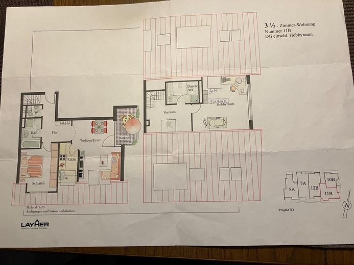 Provisionsfreie, energieeffiziente 3,5-Zimmer-Maisonette-Wohnung auf der Schillerhoehe in Marbach – Grundriss / Raumaufteilung