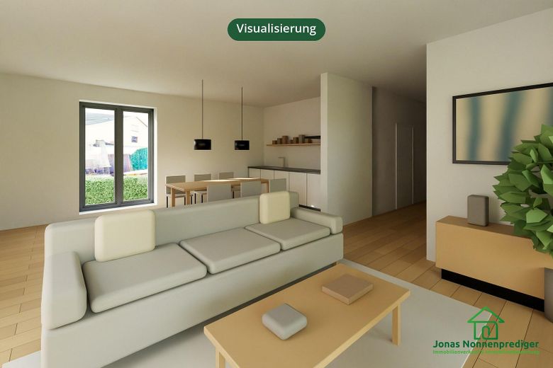 Baugrundstück mit Baugenehmigung für ein Wohnhaus mit 2 WE - für den Käufer provisionsfrei – Visualisierung: Wohnbereich