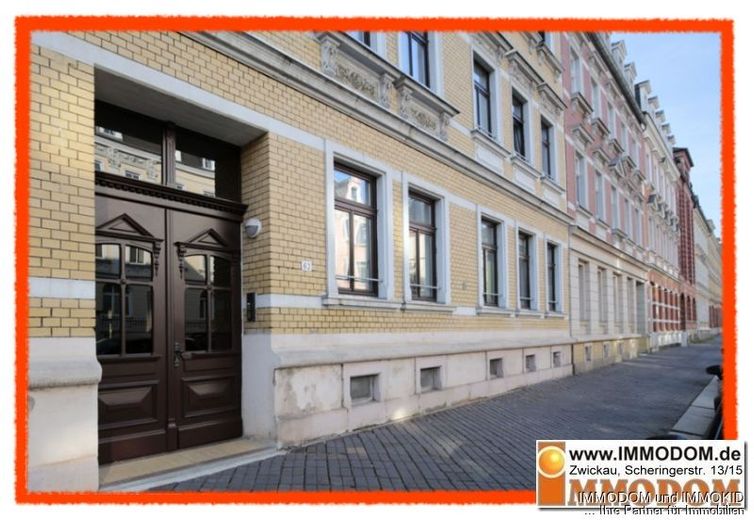 3-Zimmer-Hochparterre-Wohnung mit BALKON in Zwickaus beliebtem Wohnquartier zu vermieten! – Hausansicht